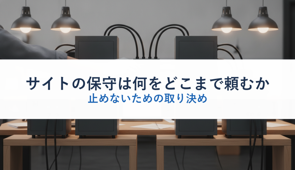 サイトの保守は何をどこまで頼むか｜止めないための取り決め