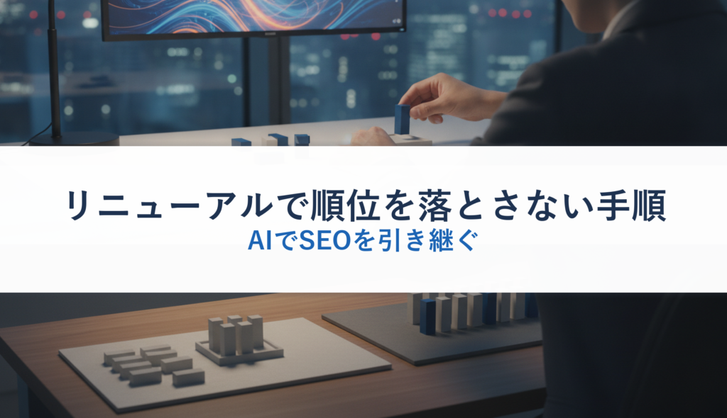 リニューアルで順位を落とさない手順｜AIでSEOを引き継ぐ