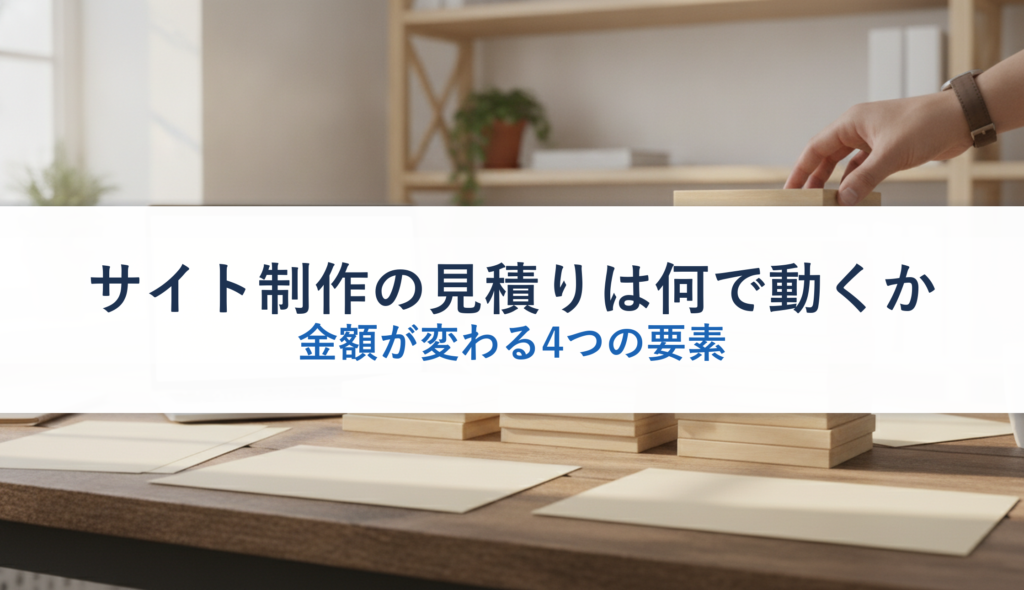 サイト制作の見積りは何で動くか｜金額が変わる4つの要素