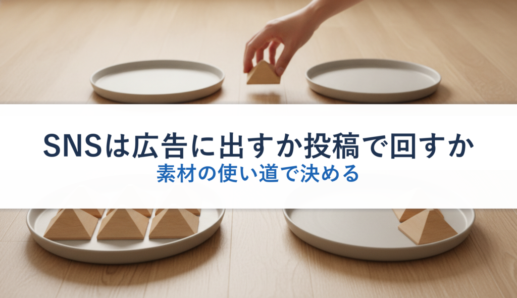 SNSは広告に出すか投稿で回すか｜素材の使い道で決める
