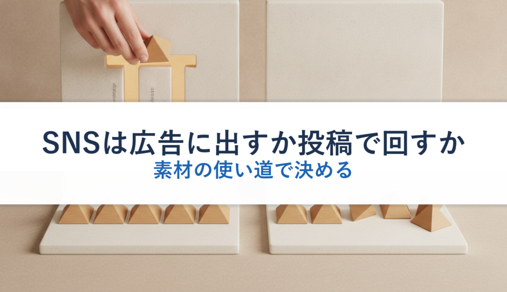 SNSは広告に出すか投稿で回すか｜素材の使い道で決める