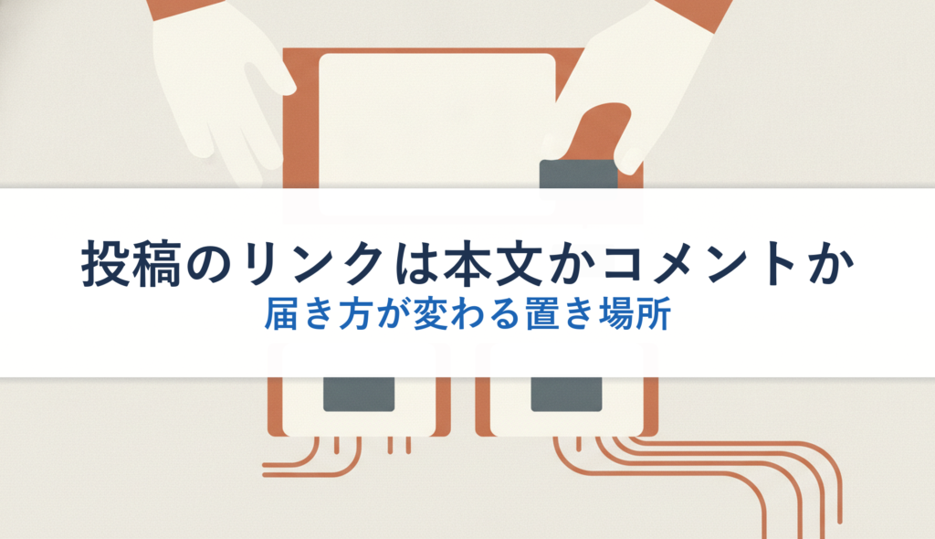 投稿のリンクは本文かコメントか｜届き方が変わる置き場所