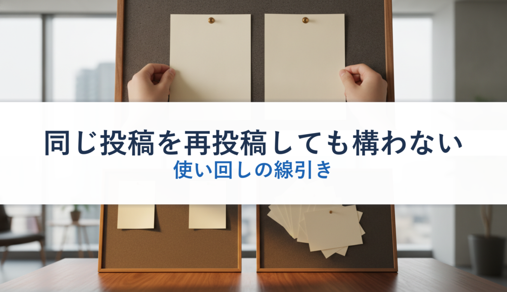同じ投稿を再投稿しても構わない｜使い回しの線引き