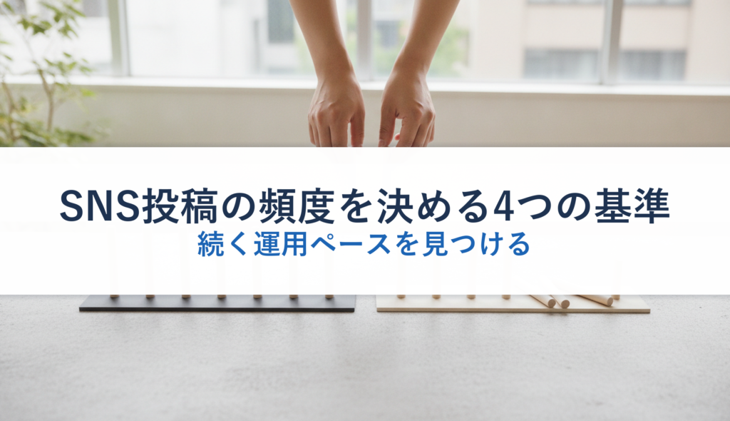 SNS投稿の頻度を決める4つの基準｜続く運用ペースを見つける