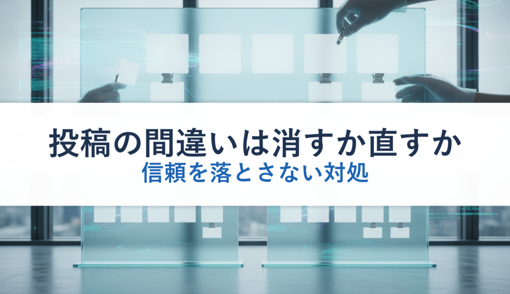 投稿の間違いは消すか直すか｜信頼を落とさない対処