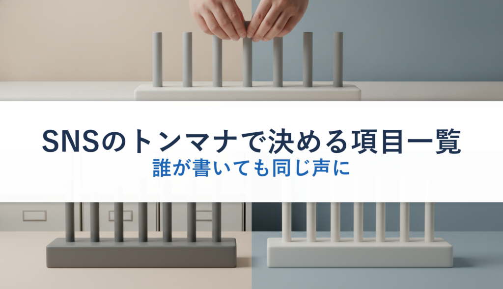 SNSのトンマナで決める項目一覧｜誰が書いても同じ声に