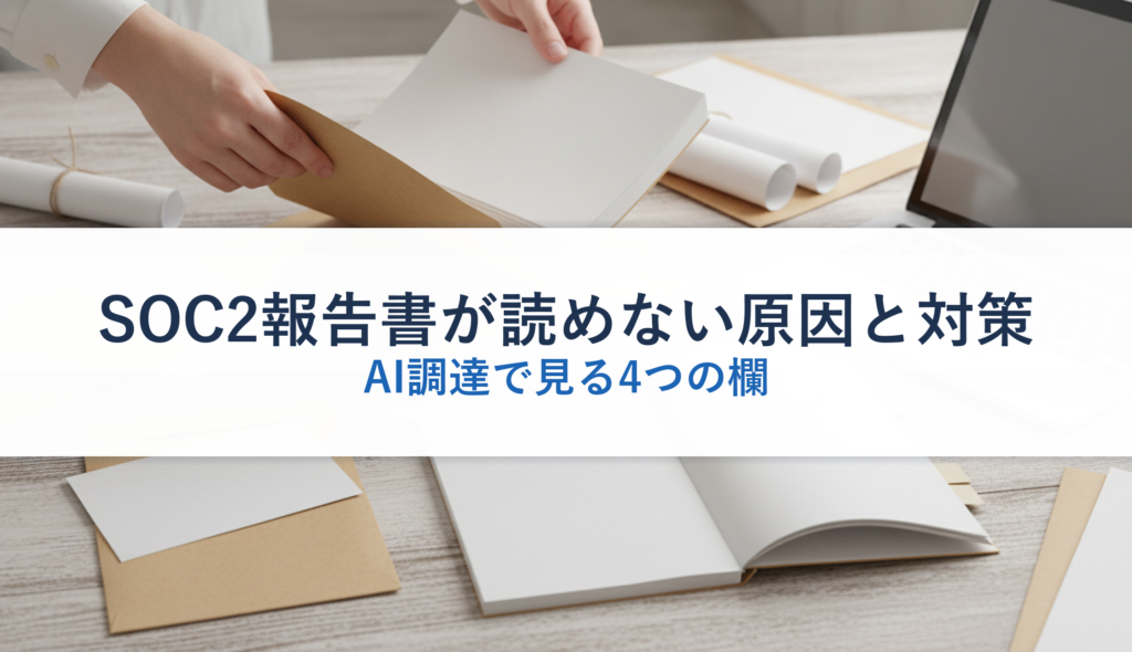 SOC2報告書が読めない原因と対策｜AI調達で見る4つの欄