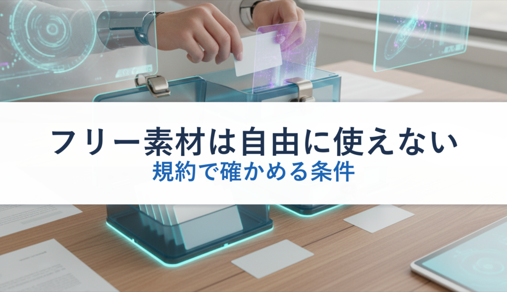 フリー素材は自由に使えない｜規約で確かめる条件