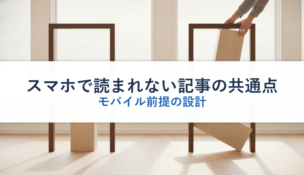 スマホで読まれない記事の共通点｜モバイル前提の設計