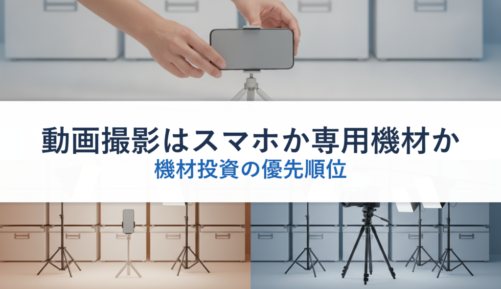 動画撮影はスマホか専用機材か｜機材投資の優先順位