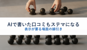AIで書いた口コミもステマになる｜表示が要る場面の線引き