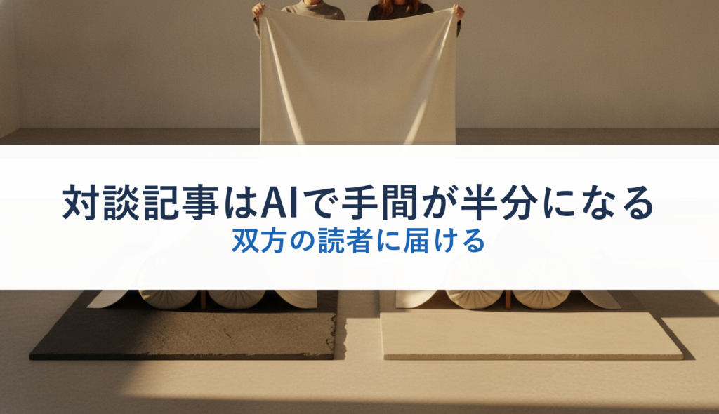 対談記事はAIで手間が半分になる｜双方の読者に届ける