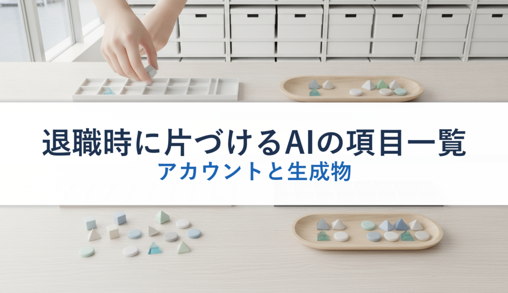 退職時に片づけるAIの項目一覧｜アカウントと生成物