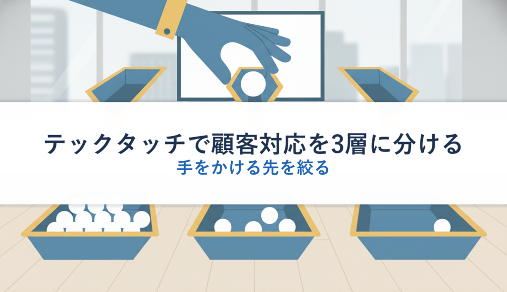 テックタッチで顧客対応を3層に分ける｜手をかける先を絞る