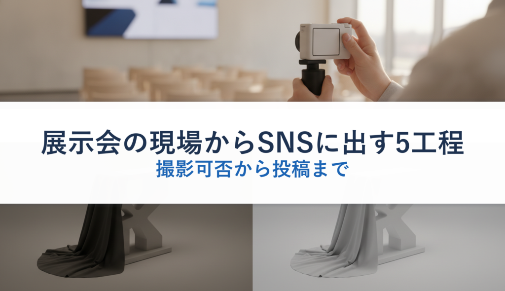 展示会の現場からSNSに出す5工程｜撮影可否から投稿まで