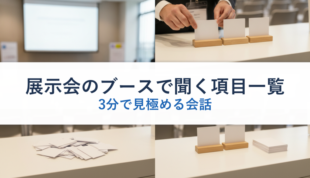 展示会のブースで聞く項目一覧｜3分で見極める会話