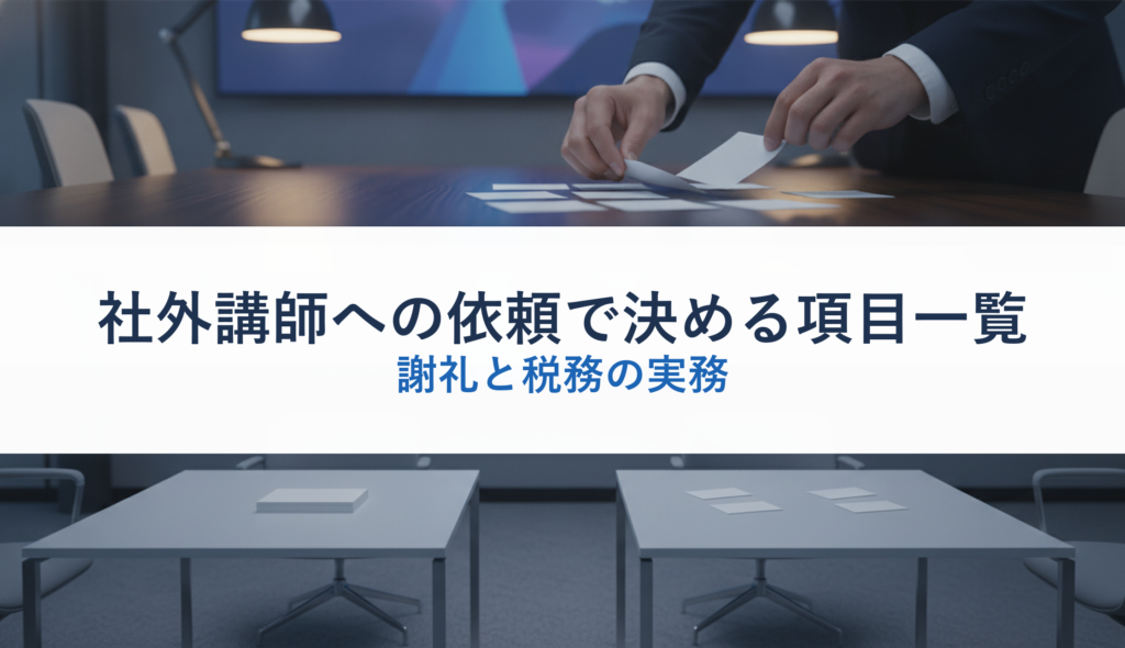 社外講師への依頼で決める項目一覧｜謝礼と税務の実務