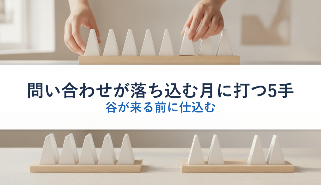問い合わせが落ち込む月に打つ5手｜谷が来る前に仕込む