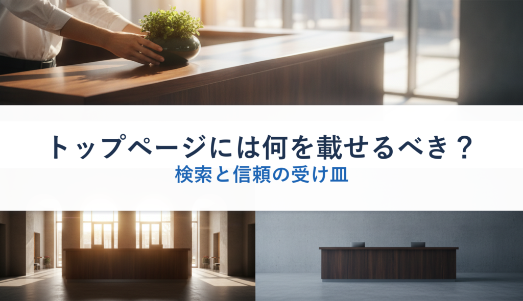 トップページには何を載せるべき？｜検索と信頼の受け皿