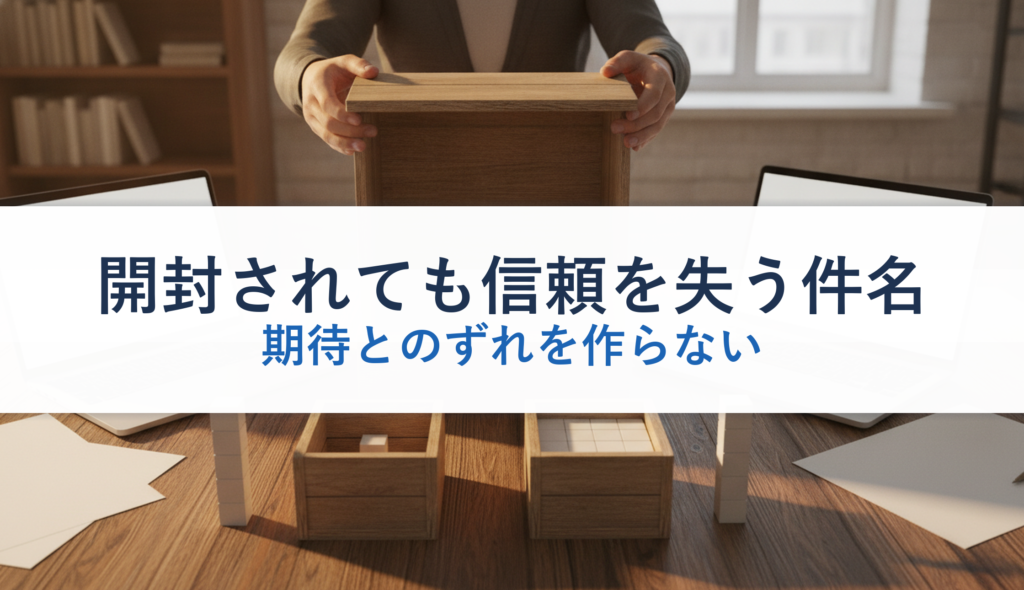 開封されても信頼を失う件名｜期待とのずれを作らない