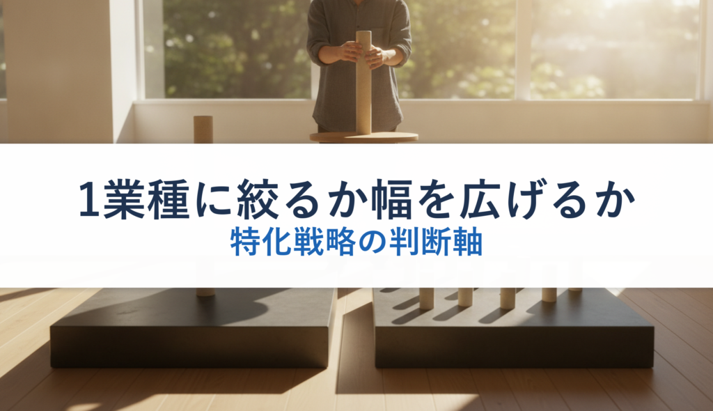 1業種に絞るか幅を広げるか｜特化戦略の判断軸