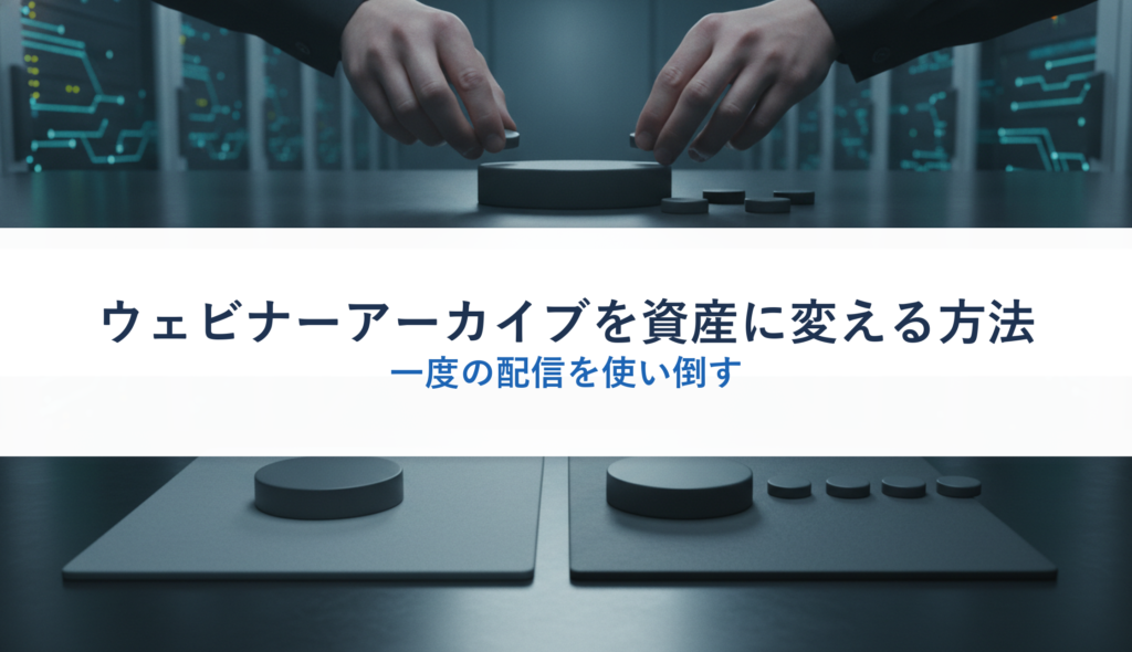 ウェビナーアーカイブを資産に変える方法｜一度の配信を使い倒す