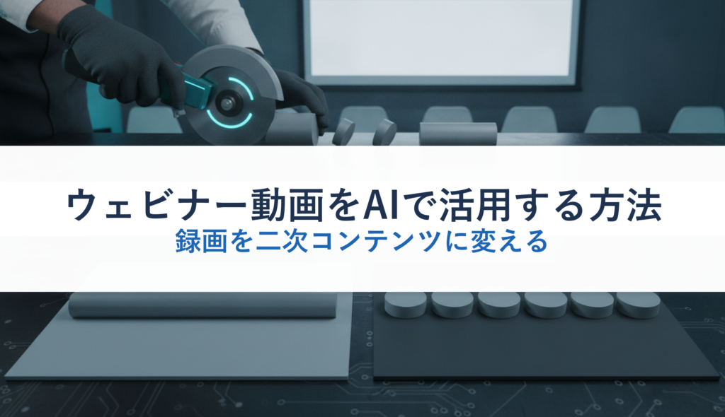 ウェビナー動画をAIで活用する方法｜録画を二次コンテンツに変える