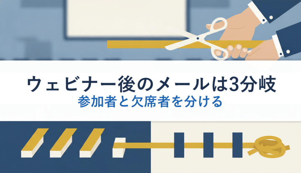 ウェビナー後のメールは3分岐｜参加者と欠席者を分ける