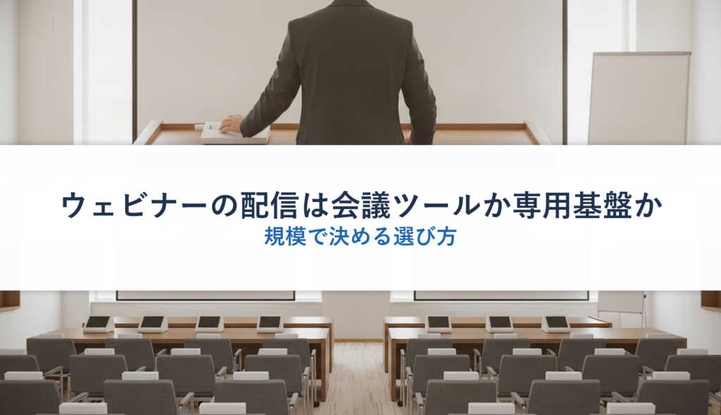 ウェビナーの配信は会議ツールか専用基盤か｜規模で決める選び方