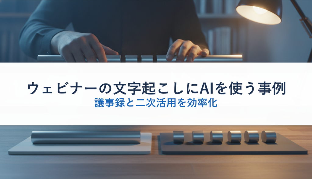 ウェビナーの文字起こしにAIを使う事例｜議事録と二次活用を効率化
