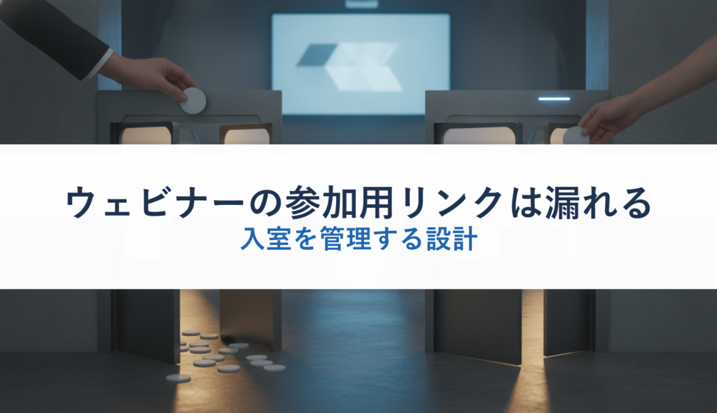 ウェビナーの参加用リンクは漏れる｜入室を管理する設計