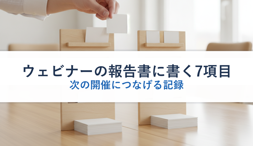 ウェビナーの報告書に書く7項目｜次の開催につなげる記録