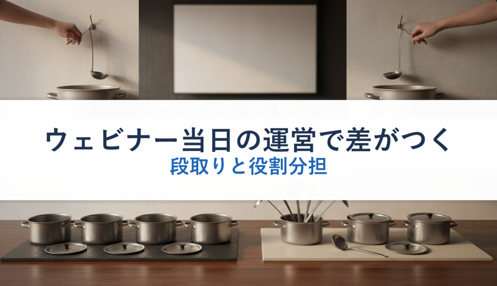 ウェビナー当日の運営で差がつく｜段取りと役割分担