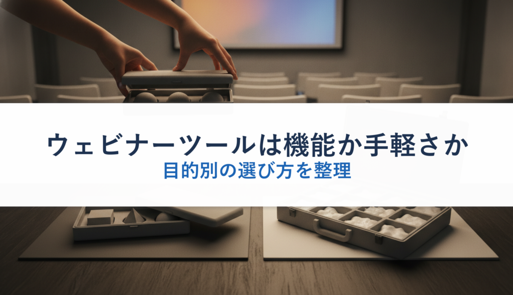 ウェビナーツールは機能か手軽さか｜目的別の選び方を整理