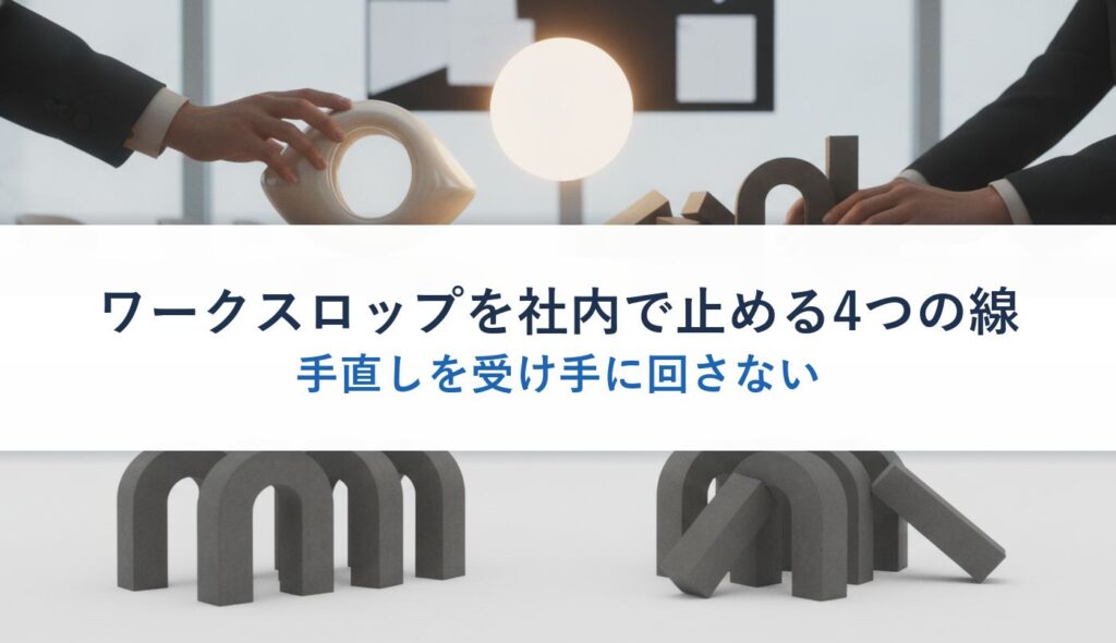 ワークスロップを社内で止める4つの線｜手直しを受け手に回さない