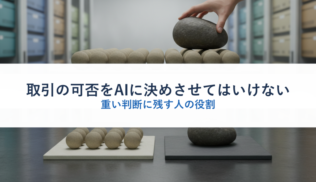 取引の可否をAIに決めさせてはいけない｜重い判断に残す人の役割