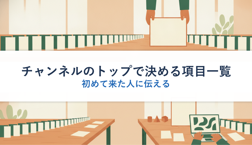 チャンネルのトップで決める項目一覧｜初めて来た人に伝える