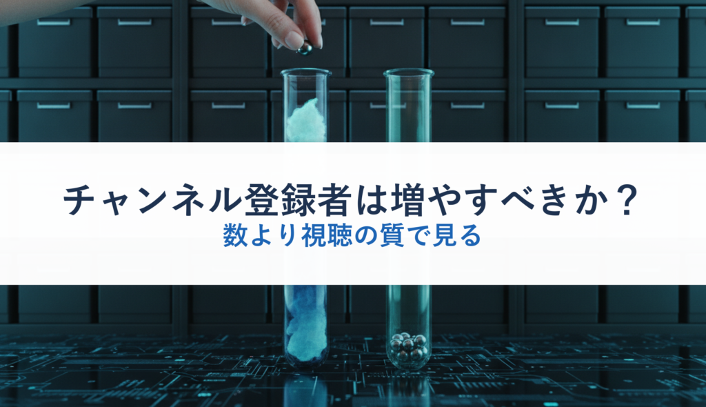 チャンネル登録者は増やすべきか？｜数より視聴の質で見る