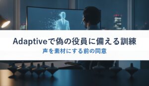 Adaptiveで偽の役員に備える訓練｜声を素材にする前の同意