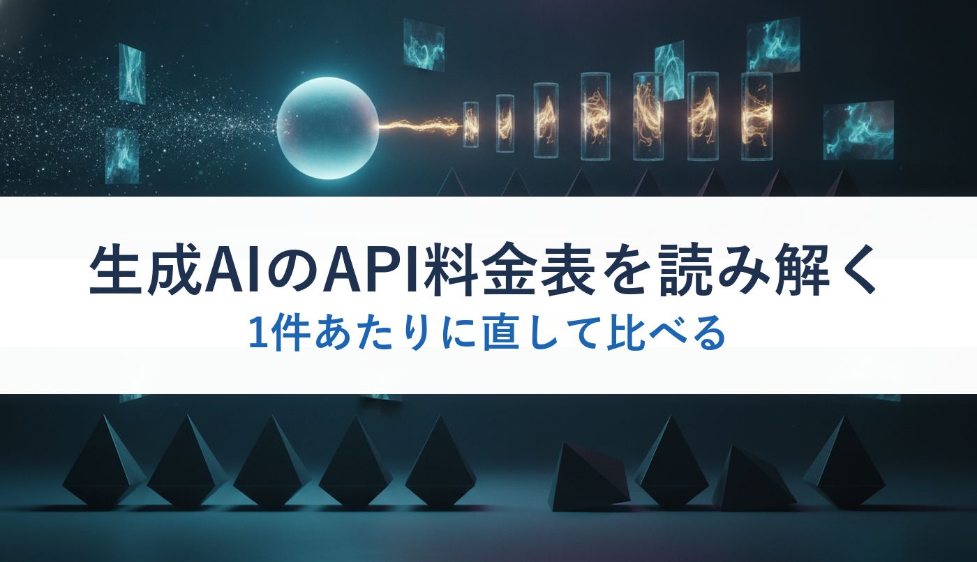 生成AIのAPI料金表を読み解く｜1件あたりに直して比べる