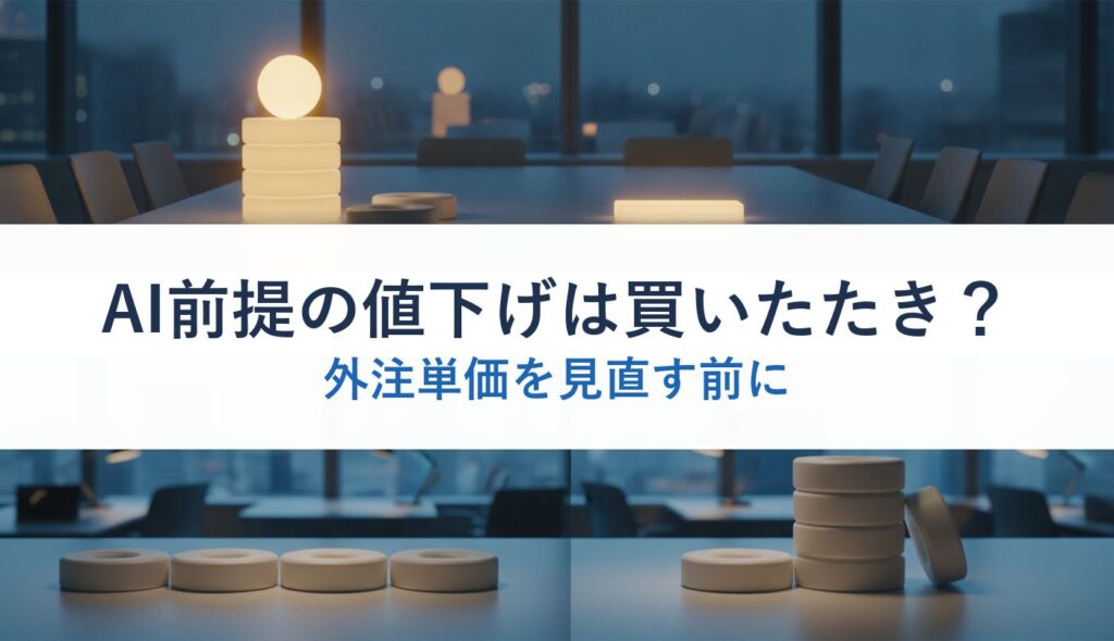 AI前提の値下げは買いたたき？｜外注単価を見直す前に