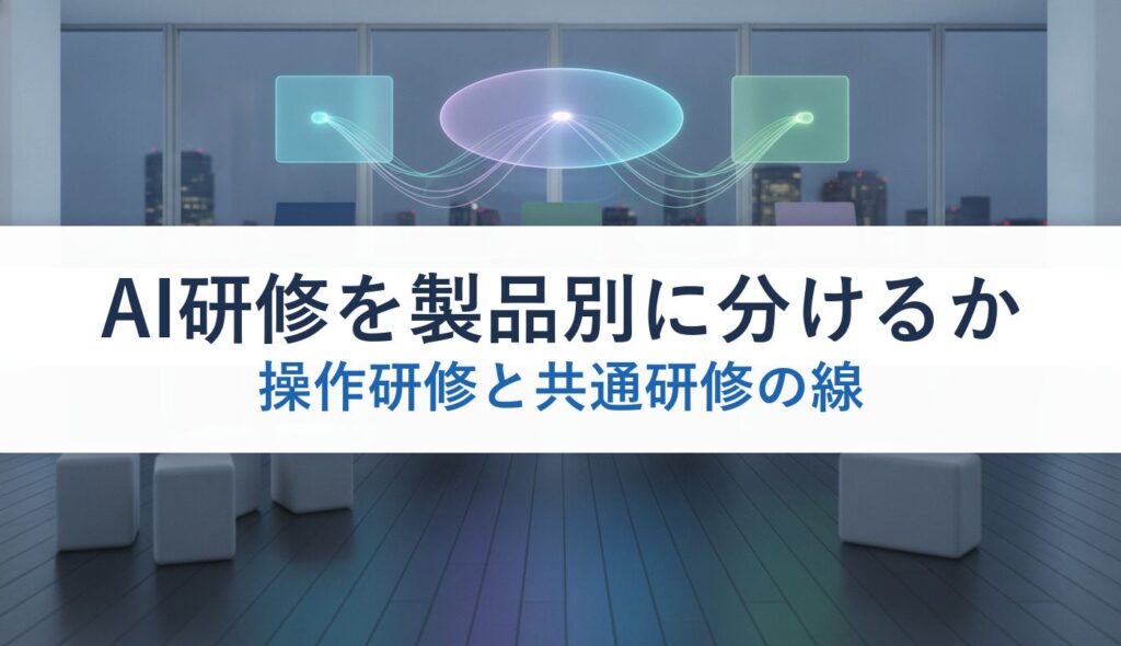 AI研修を製品別に分けるか｜操作研修と共通研修の線
