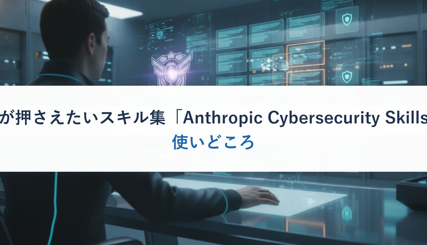 企業が押さえたいスキル集「Anthropic Cybersecurity Skills」の使いどころ