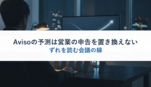 Avisoの予測は営業の申告を置き換えない｜ずれを読む会議の線