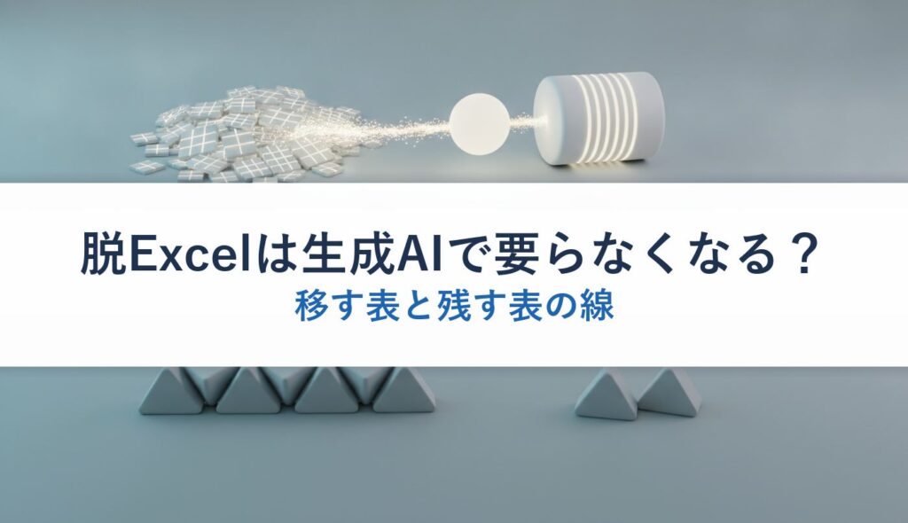 脱Excelは生成AIで要らなくなる？｜移す表と残す表の線