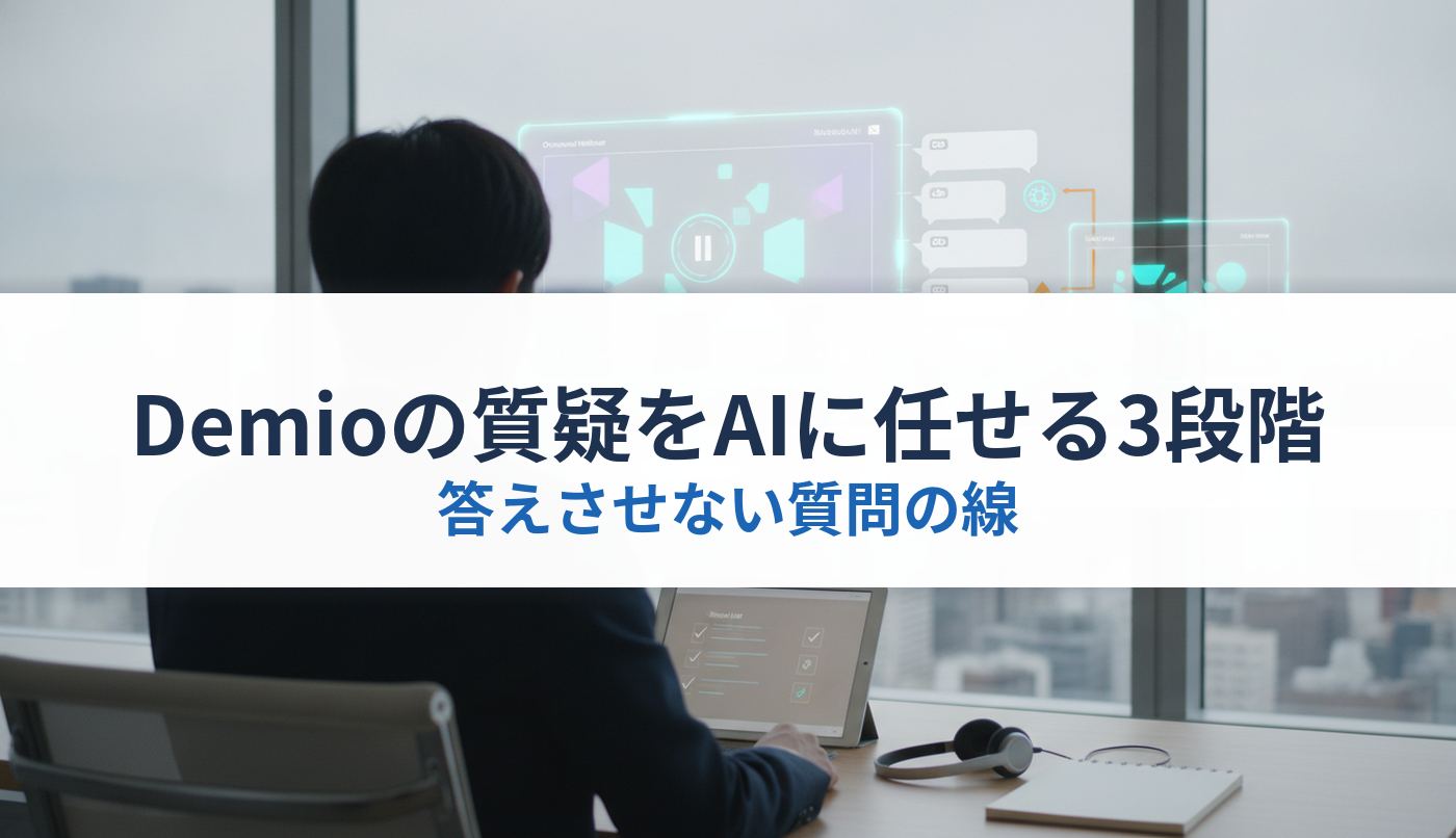 Demioの質疑をAIに任せる3段階｜答えさせない質問の線