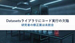 Datasetsライブラリにコード実行の欠陥｜研究者の修正案は未統合