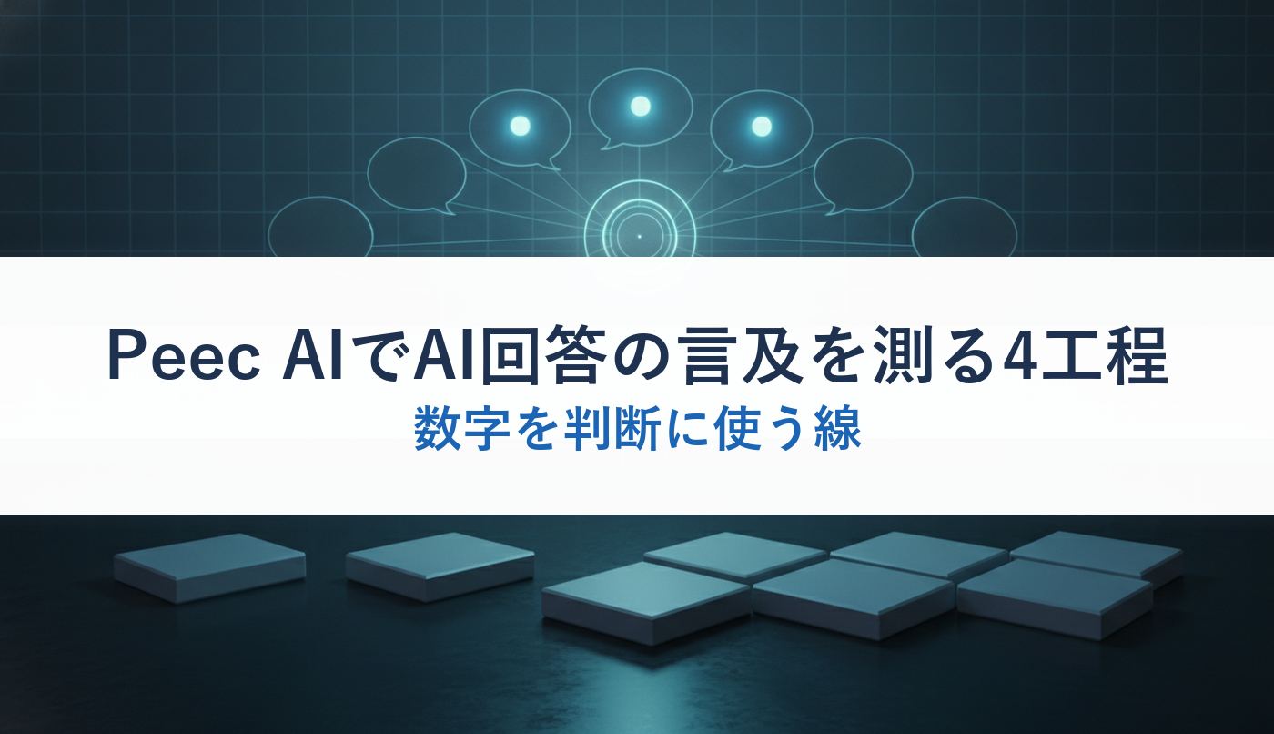 Peec AIでAI回答の言及を測る4工程｜数字を判断に使う線
