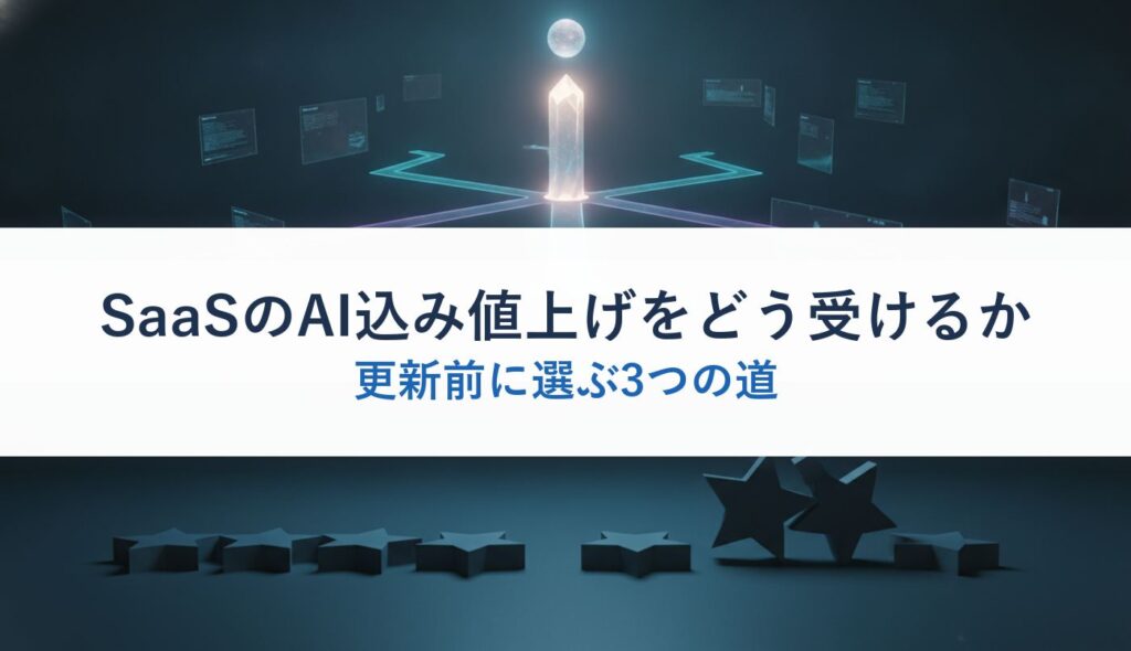 SaaSのAI込み値上げをどう受けるか｜更新前に選ぶ3つの道