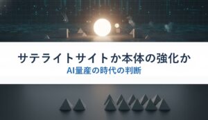 サテライトサイトか本体の強化か｜AI量産の時代の判断